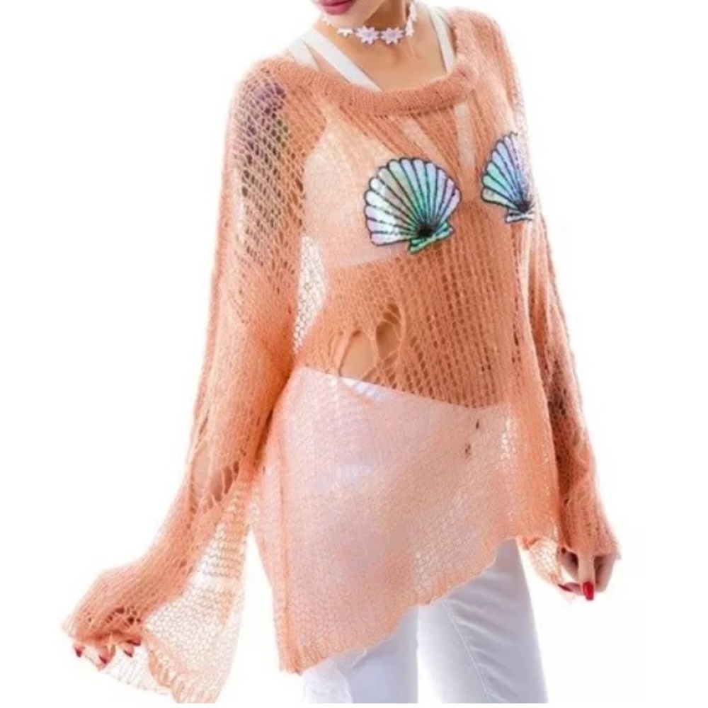 Wildfox White Label Shell Bra Lost Knit Sweater